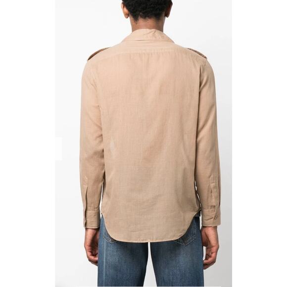 Saint Laurent Paris Voile Vintage Beige Button Down Size 39 (15.5) - Picture 2 of 9